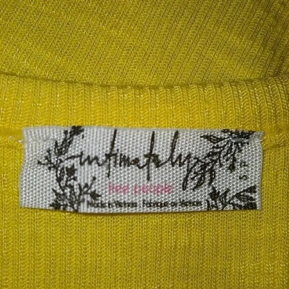 Free People Yellow Ribbed Racerback Tank Top - Picture 7 of 9